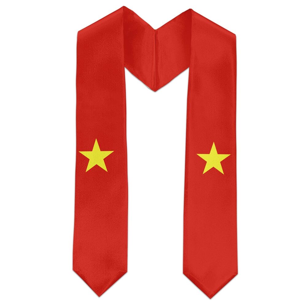 2507 Vietnam Flag International Graduate Satin Stole Scarf with National